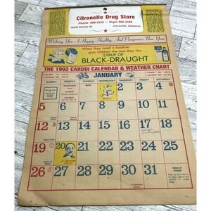 Vintage Citronelle Drugs Store Pharmacy‎ Advertising Calendar Mobile AL  1992